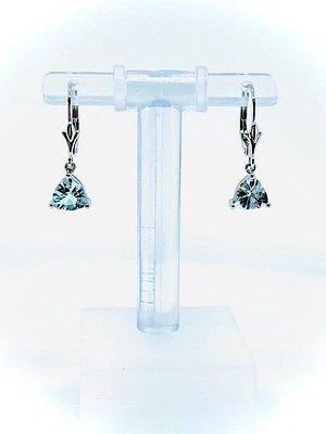 10K White Gold Aquamarine Earrings