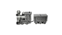 Pewter Engraveable Train Money Bank with First Curl and First Tooth Train Cars