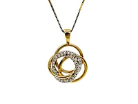 10K Two Tone Yellow and White Gold 0.18cttw Diamond Pendant, 18"
