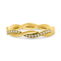 14K White, Yellow or Rose Gold 0.11cttw Diamond Twisted Pave Ring - 14K White Gold