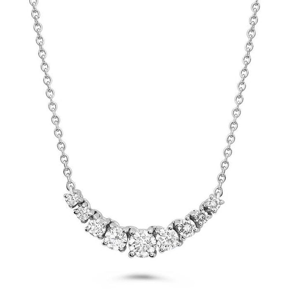 14K White Gold 0.50cttw Diamond Necklace, 18"