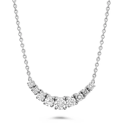 14K White Gold 0.50cttw Diamond Necklace, 18"