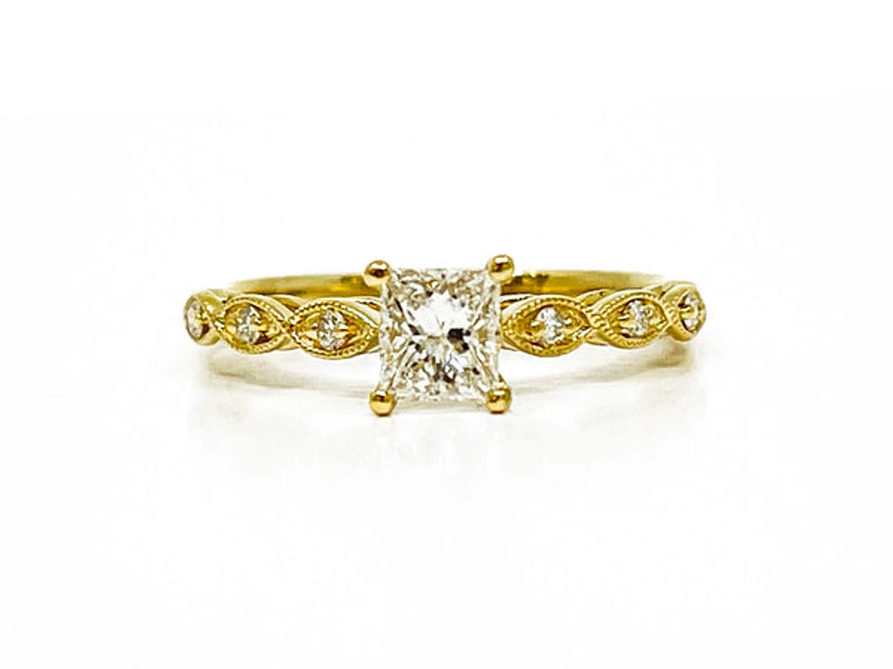 14K Yellow Gold 0.50cttw Diamond Engagement Ring, size 6.5