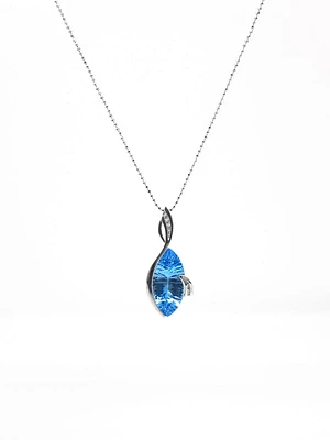 Blue Topaz and Diamond Pendant