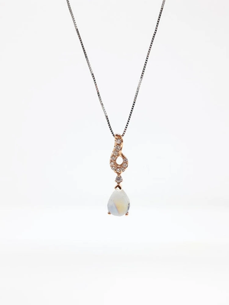 Moonstone and Diamond Pendant