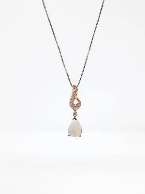Moonstone and Diamond Pendant