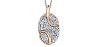 10K Two Tone White and Rose Gold 0.508cttw Necklace - 18 Inches