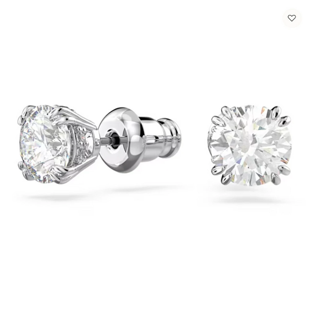 Swarovski Constella/Stilla stud earrings, Round cut, White, Rhodium plated - 5636712/5648992 (SS)