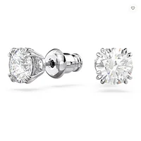 Swarovski Constella/Stilla stud earrings, Round cut, White, Rhodium plated - 5636712/5648992 (SS)