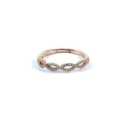 14K Rose Gold 0.18cttw Round Cut Diamond Ring, size 6