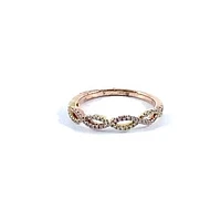 14K Rose Gold 0.18cttw Round Cut Diamond Ring, size 6