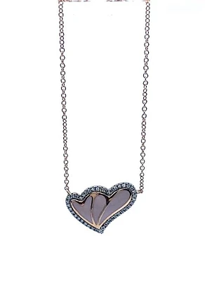 Pink Enamel & Rose Gold Diamond Pendant