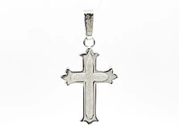925 Sterling Silver 25mm x 16mm Brush Center Cross Charm