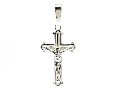 925 Sterling Silver 23mm x 13mm Hollow Crucifix Cross Charm