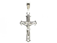 925 Sterling Silver 23mm x 13mm Hollow Crucifix Cross Charm