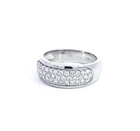 14K White Gold 0.65cttw Diamond Pave Set Ring, Size 6.5