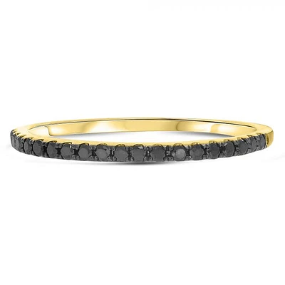 14K White, Yellow or Rose Gold 0.17cttw Black Diamond Pave Band - 14K White Gold