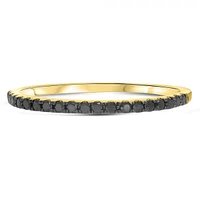 14K White, Yellow or Rose Gold 0.17cttw Black Diamond Pave Band - 14K White Gold