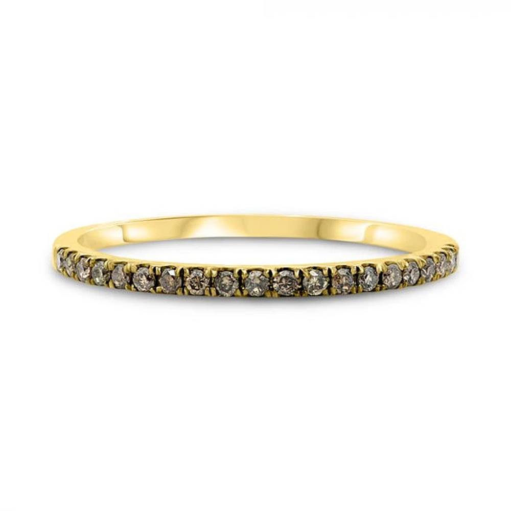14K White, Yellow or Rose Gold 0.15cttw Champagne Diamond Pave Band - 14K White Gold