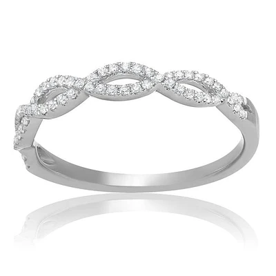 14K White, Yellow or Rose Gold 0.18cttw Diamond Infinity Band - 14K White Gold