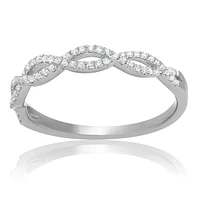 14K White, Yellow or Rose Gold 0.18cttw Diamond Infinity Band - 14K White Gold