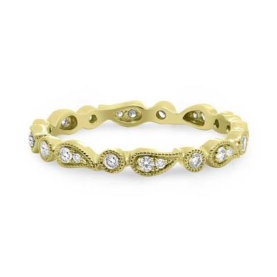 14K White, Yellow or Rose Gold 0.22cttw Diamond Paisley Eternity Band - 14K White Gold