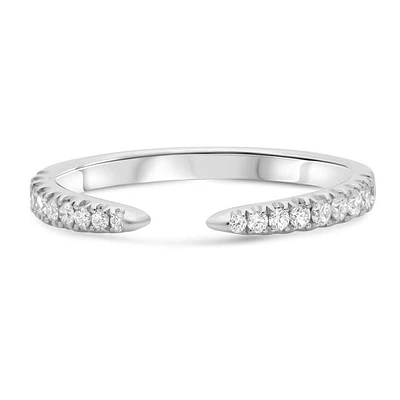 14K White, Yellow or Rose Gold 0.20cttw Open Diamond Band - 14K White Gold