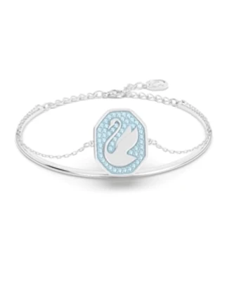 Swarovski Signum Bangle, Swan, Blue, Rhodium Plated 5628552- Discontinued