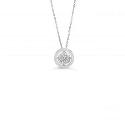 10K White Gold 0.05cttw Diamond Pendant, 18"