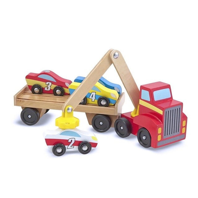 Melissa & Doug Magnetic Car Loader in Red, 3-4 Years