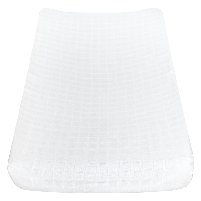 Perlimpinpin Cotton Muslin Change Pad Cover in White