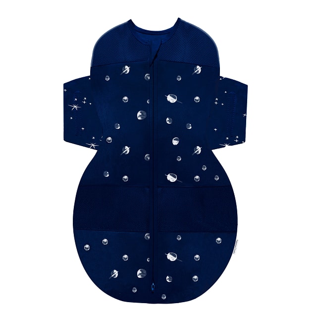 Happiest Baby Sleep Sack With Wings, Planets in Midnight Planets, Cotton, Small