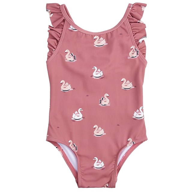 Petit Lem Baby Flamingo 1 Pc Knit Swimsuit in Pink, Nylon, 3-6 mo