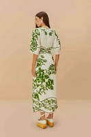 Farm Rio floral midi dress green cascade