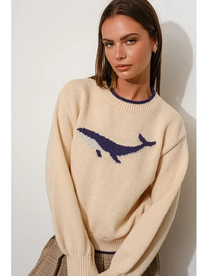 Pretty Garbage Lena Whale Sweater Ivory