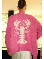 Bailey Rose Lobster Knit Cardigan Pink