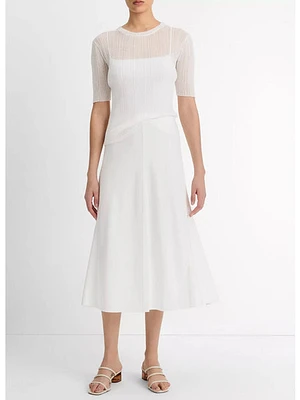 Vince Bias A-Line Skirt Off White