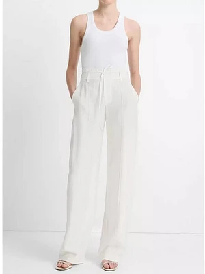Vince Double-Waistband Drawstring Pant Off White