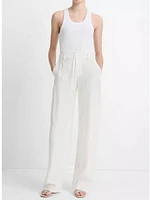 Vince Double-Waistband Drawstring Pant Off White