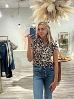 Taelynn Zia Blouse In Leopard