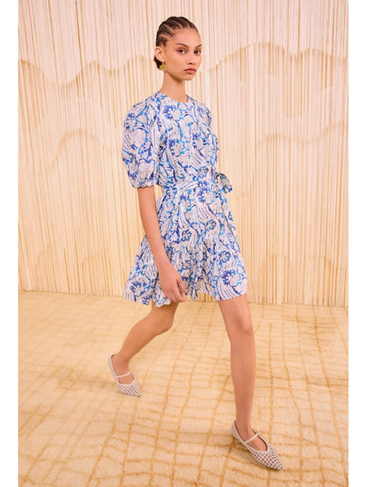 Ulla Johnson Rosalie Short Sleeve Mini Dress Ciel