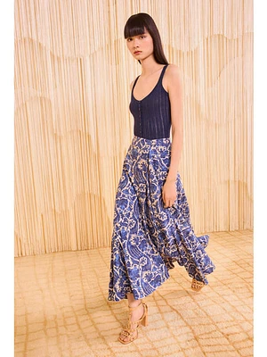 Ulla Johnson Sabina Faux Wrap Skirt Ocean