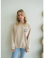 Things Between Smiley Sweatshirt In Taupe