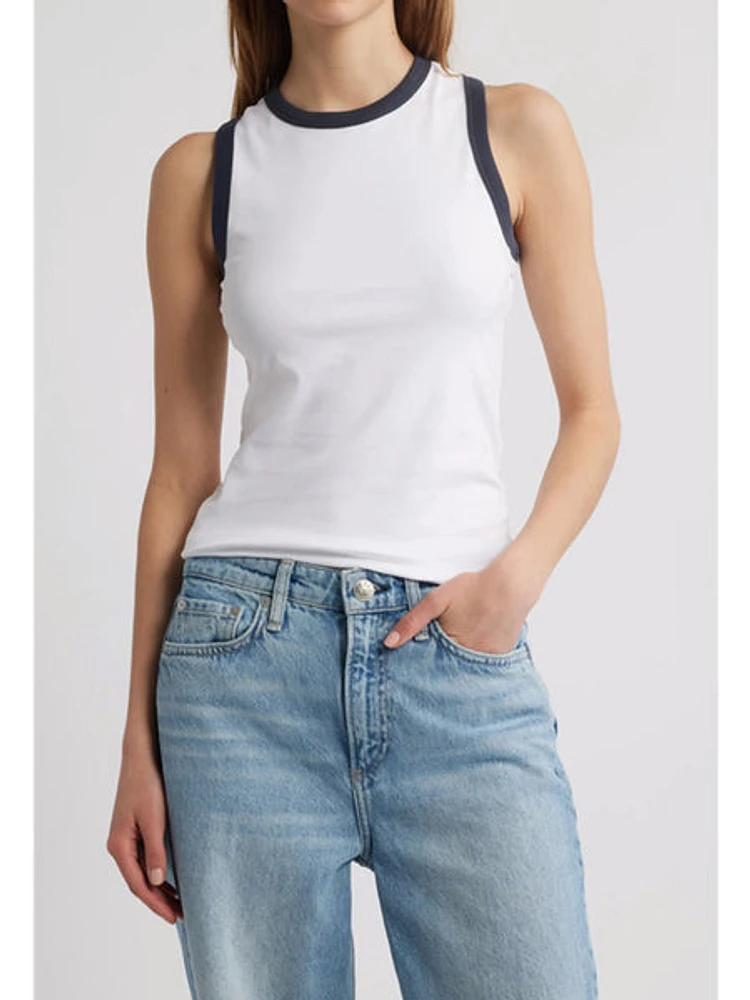 Rag & Bone Mia Ringer Tank White Multi