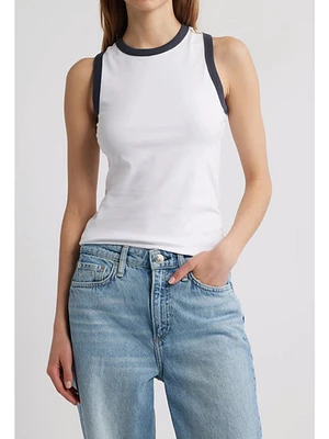 Rag & Bone Mia Ringer Tank White Multi
