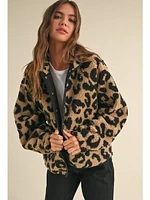 Miou Muse Lago Sherpa Jacket Leopard