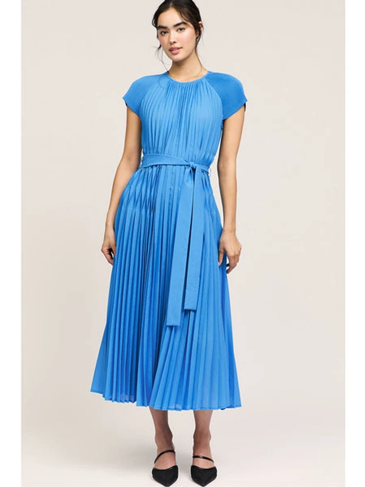 Current Air Kendal Pleated Dress Azure Blue