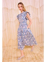 Ulla Johnson Kairi Flutter Sleeve Midi Dress Ciel