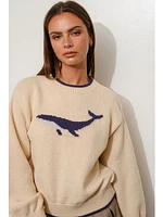 Pretty Garbage Lena Whale Sweater Ivory