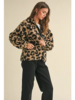 Miou Muse Lago Sherpa Jacket Leopard